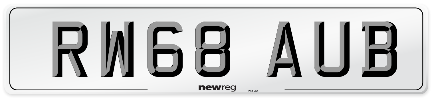 RW68 AUB Number Plate from New Reg